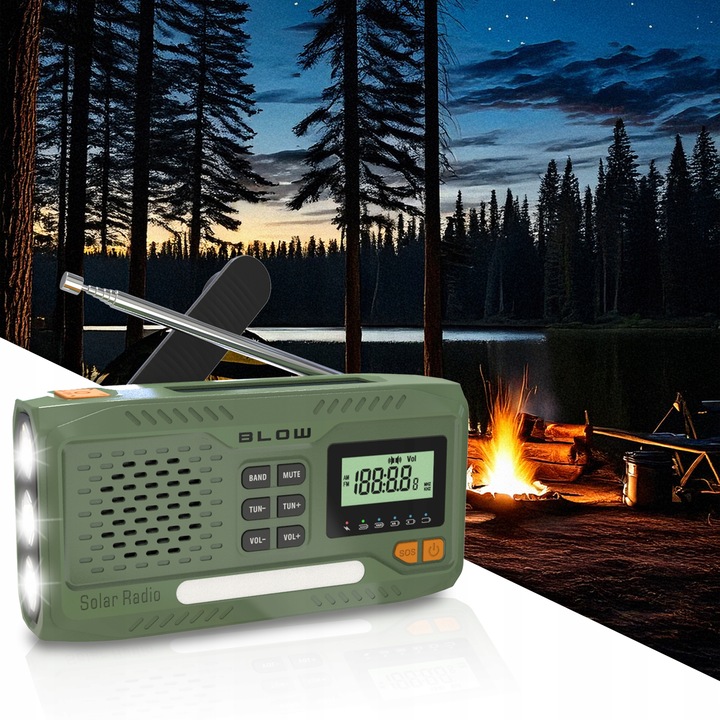 RADIO PRZENOŚNE KUCHENNE SOLARNE DYNAMO BUDOWLANE LATARKA POWERBANK