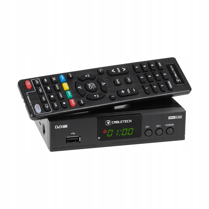Tuner dekoder TV DVB-T2 H.265 HEVC USB Cabletech