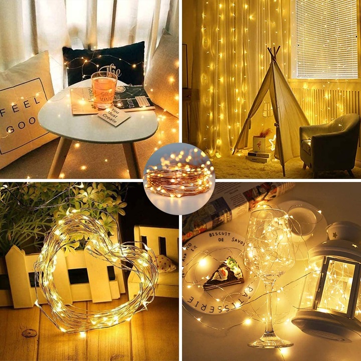 KURTYNA ŚWIETLNA 200 LED DRUCIKI 2x2m BIAŁY CIEPŁY 200L USB PILOT