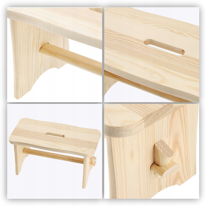 TABORET DREWNIANY KUCHENNY STOŁEK KRZESŁO 39cm SOLIDNY PODEST RYCZKA