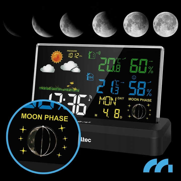 STACJA POGODOWA BEZPRZEWODOWA TERMOMETR BAROMETR CZUJNIK ZEWNĘTRZNY