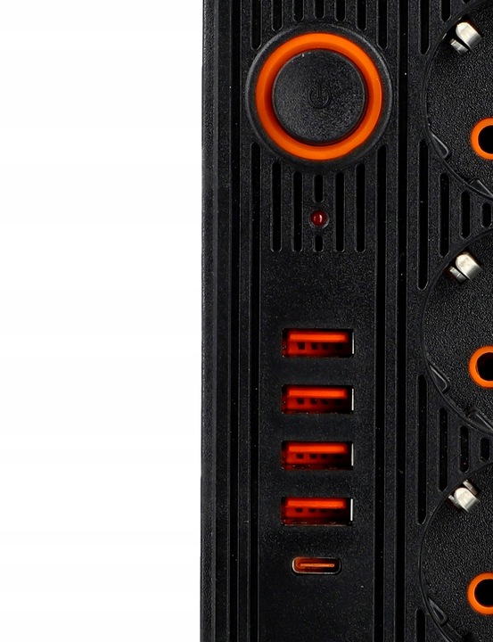 Przedłużacz Listwa Zasilająca Siec 2 M 3 Gniazda 230V + 5X USB