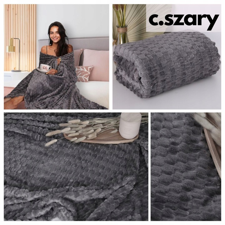 KOC ŚWIĄTECZNY 160X200 NARZUTA NA ŁÓŻKO NA KANAPĘ MIĘKKI PLED Z MIKROFIBRY