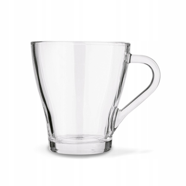 ZESTAW KUBKÓW SZKLANYCH 6x250ml SZKLANKI do kawy herbaty z uchem