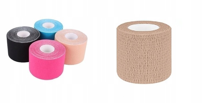 4x TAŚMA KINEZJOLOGICZNA TEJPY .:BANDAŻ GRATIS:. TAPE PLASTRY KINESIOTAPING