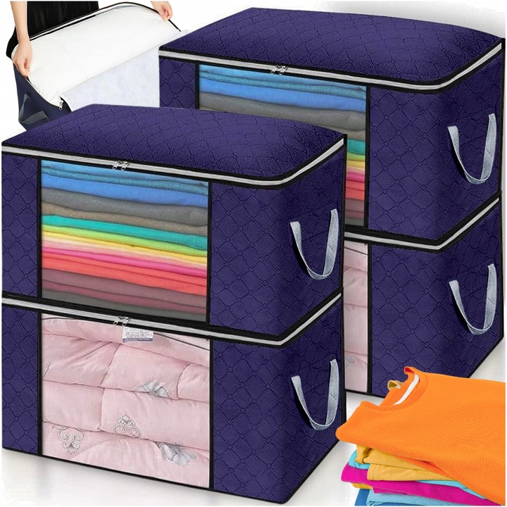 4x ORGANIZER NA UBRANIA POJEMNIK NA POŚCIEL KOŁDRĘ KOCE POKROWIEC XXL