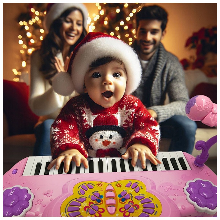 DUŻE PIANINO ORGANY KEYBOARD DLA DZIECI KRZESEŁKO MIKROFON NAGRYWANIE 37KL