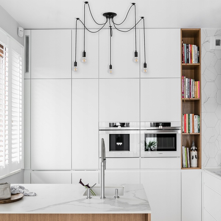 Lampa sufitowa wisząca żyrandol LED 5xE27 oprawa LOFT PAJĄK