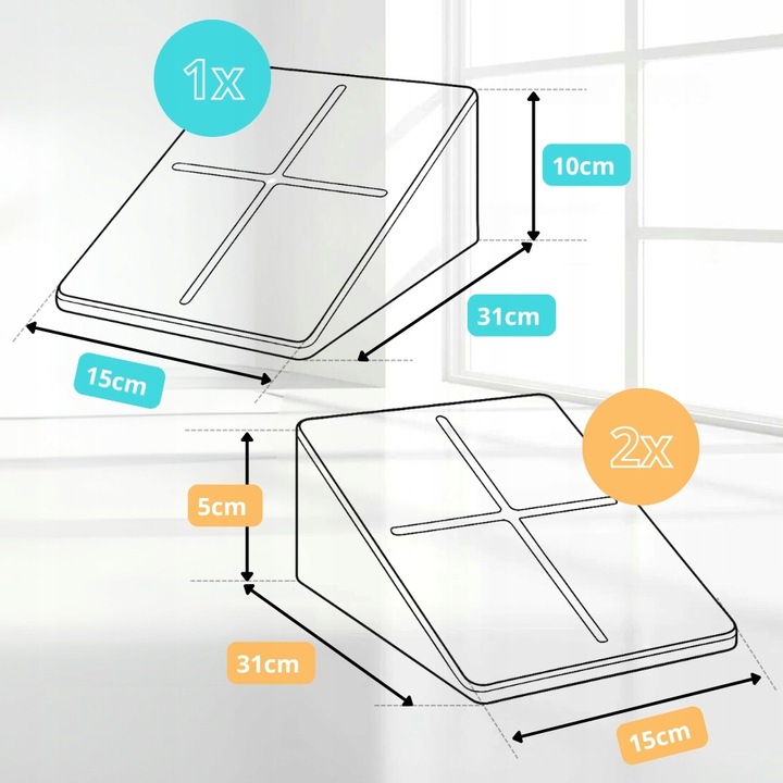 Bloczek pochylny squat wedge block 3 elementy do rozciągania przysiady nogi