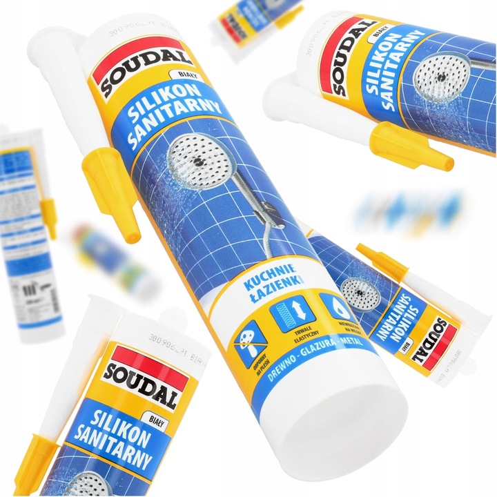 Silikon Sanitarny BIAŁY Łazienki WC Kuchni Płytek Elastyczny Grzybobójczy