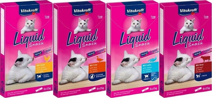 Vitakraft Cat Liquid Snack Zestaw Mix Smaków 4 x 6 szt.