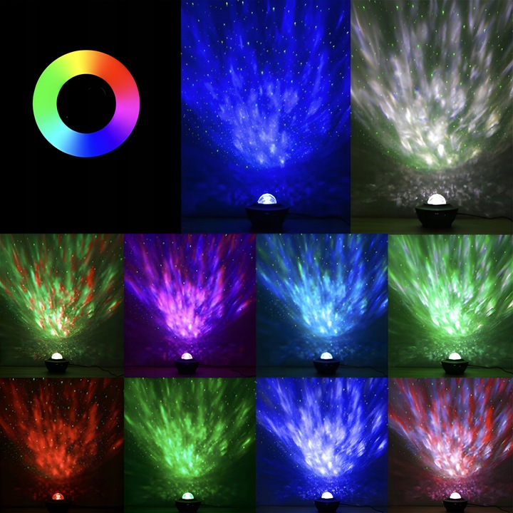 PROJEKTOR GWIAZD RZUTNIK NIEBA LAMPKA NOCNA LED GŁOŚNIK BLUETOOTH + PILOT