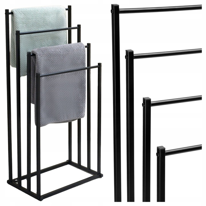 STOJAK NA RĘCZNIKI WIESZAK STOJĄCY PODŁOGOWY ŁAZIENKOWY 4 RAMIONA