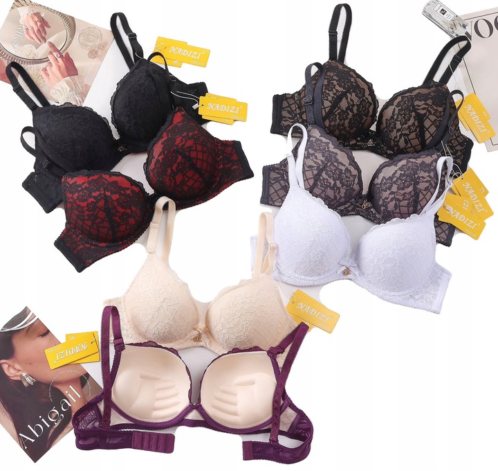 75/80/90/95/ Nadizi koronkowy biustonosz push up 85 B kolory