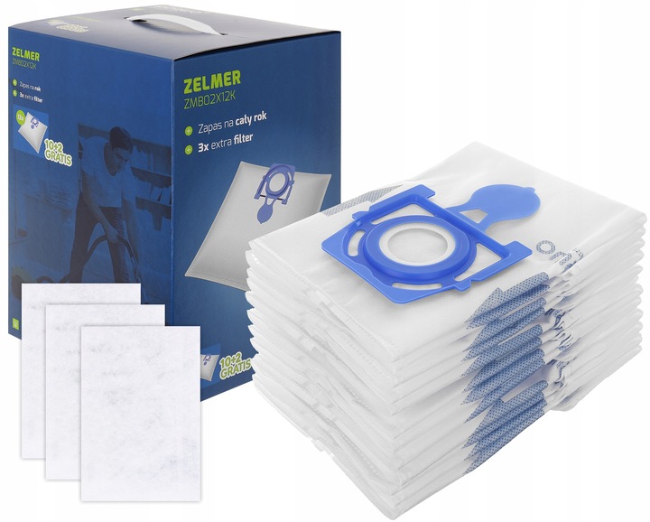 12x Worki do odkurzacza Zelmer Odyssey Meteor 2 Elf 2 Elf 3 Bosch