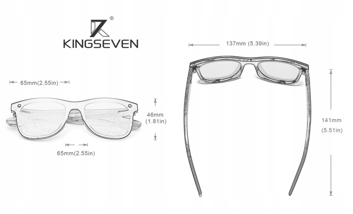 Okulary Przeciwsłoneczne Polaryzacyjne KINGSEVEN Filtr UV400 DREWNIANE 2024