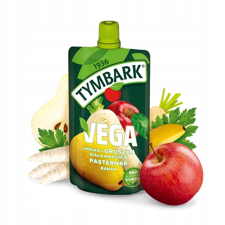 Mus warzywa owoce Tymbark Vega gruszka marchew pasternak banan 12x 100g