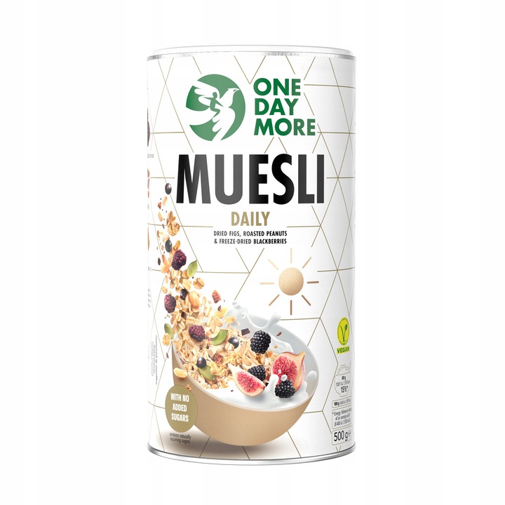 OneDayMore MUSLI CODZIENNE BEZ CUKRU tuba 500g