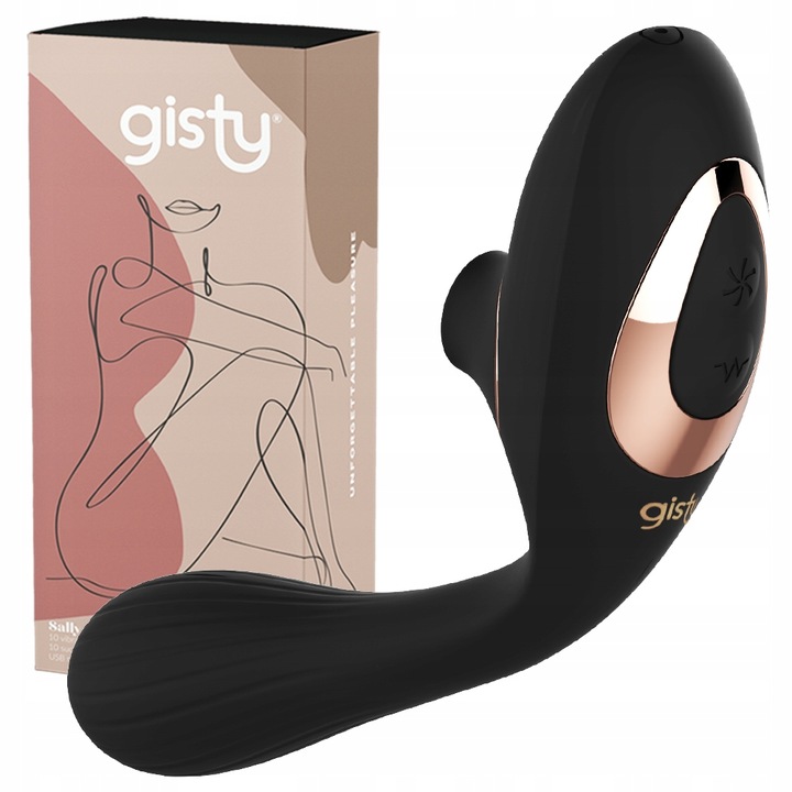 Gisty Sally wibrator damski ssący powietrzny do łechtaczki 2 w 1 i punktu G