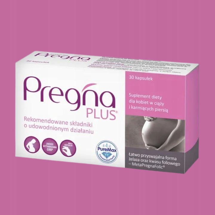 PREGNA PLUS 30 kaps. Dla kobiet w ciąży oraz karmiących piersią