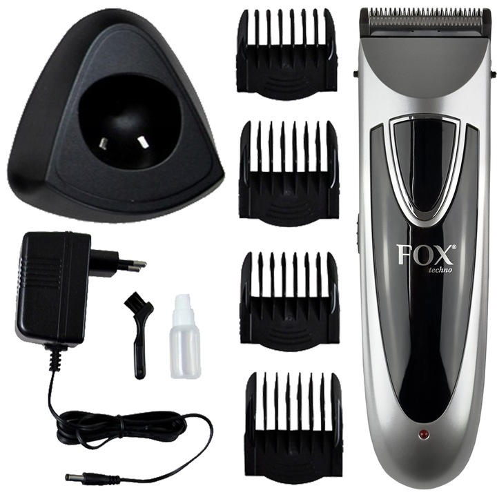 PROFESJONALNA BEZPRZEWDOWA MASZYNKA DO WŁOSÓW FOX TECHNO - STACJA -