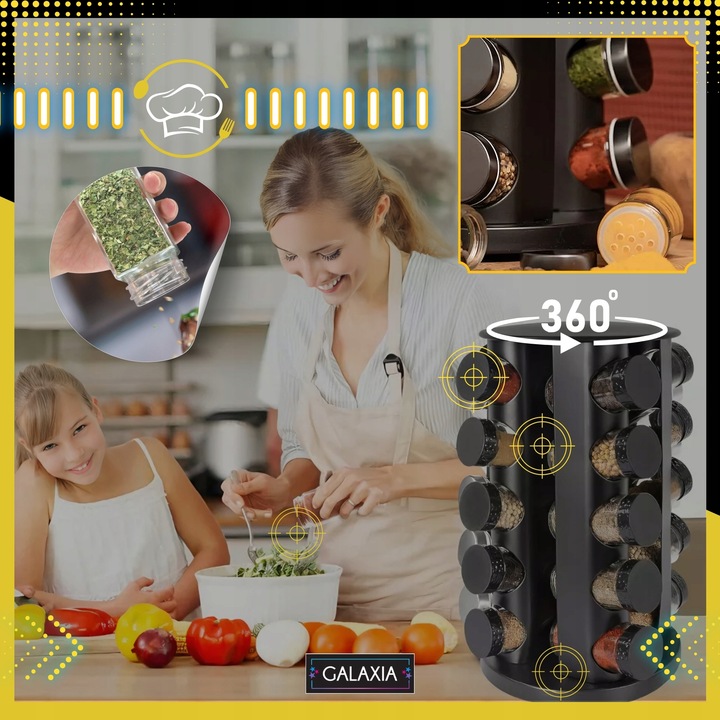 STOJAK NA PRZYPRAWY POJEMNIKI 20SZT Słoiczki Słoiki Przyprawnik i