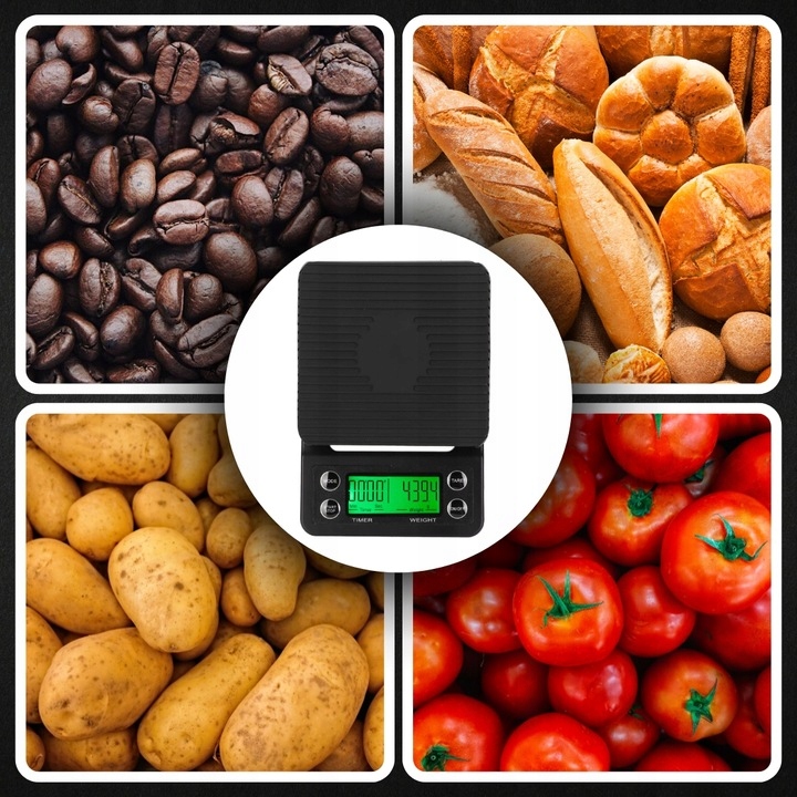 WAGA KUCHENNA ELEKTRONICZNA PRECYZYJNA Z WYŚWIETLACZEM 5000g 1g TIMER