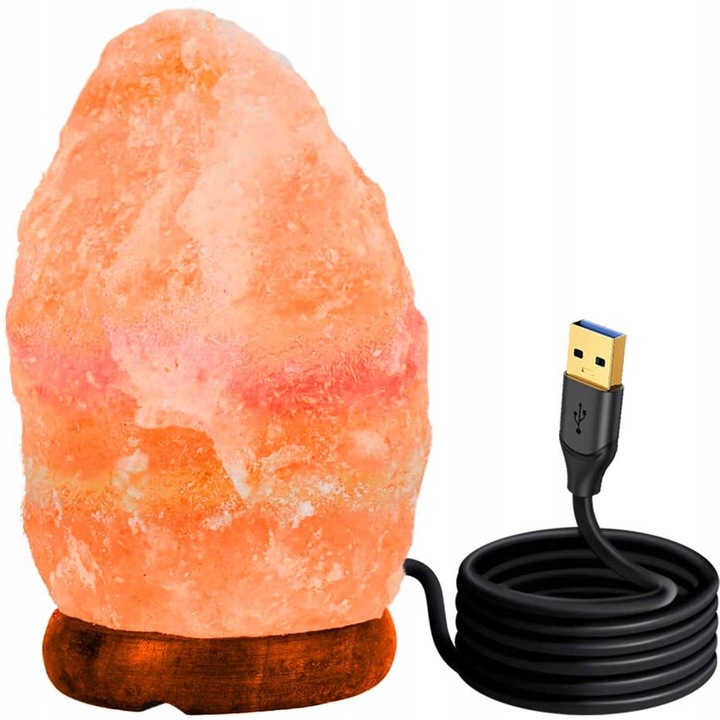 LAMPA SOLNA LAMPKA NOCNA SÓL HIMALAJSKA JONIZATOR BRYŁA SOLI USB