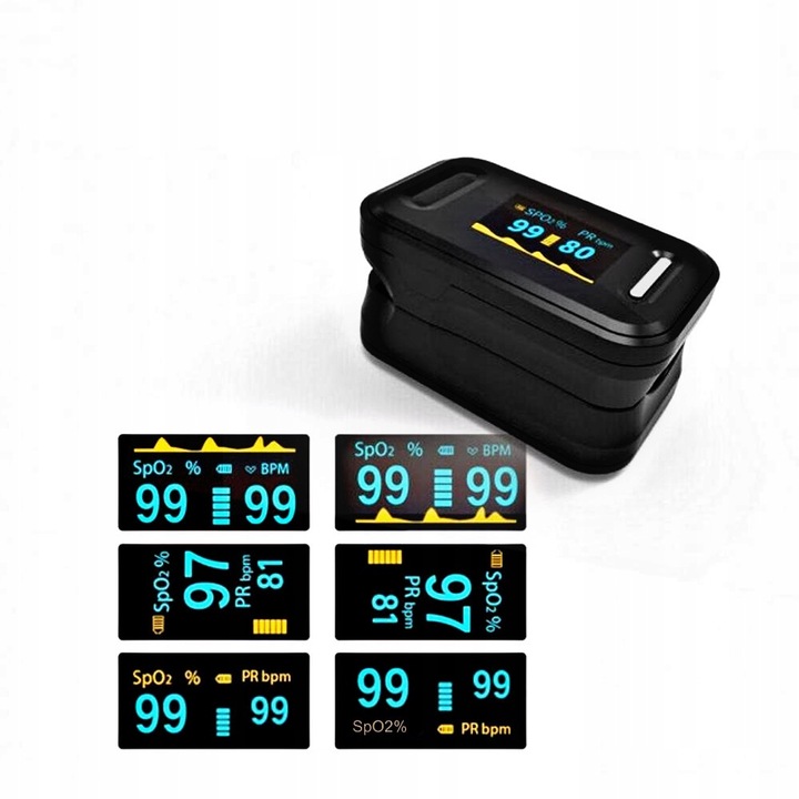 MEDYCZNY PULSOKSYMETR NAPALCOWY PULSOMETR OLED WYŚWIETLACZ POMIAR