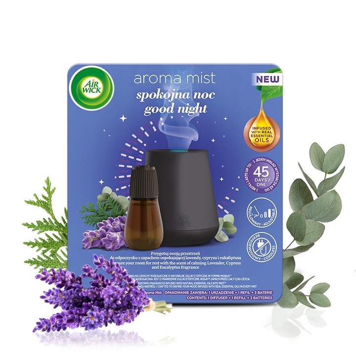 AIR WICK Aromatyczna Mgiełka Odświeżacz Powietrza Spokojna 20 ml Komplet