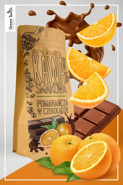 KAWA MIELONA smakowa POMARAŃCZE W CZEKOLADZIE czekolada 250 g Green Touch