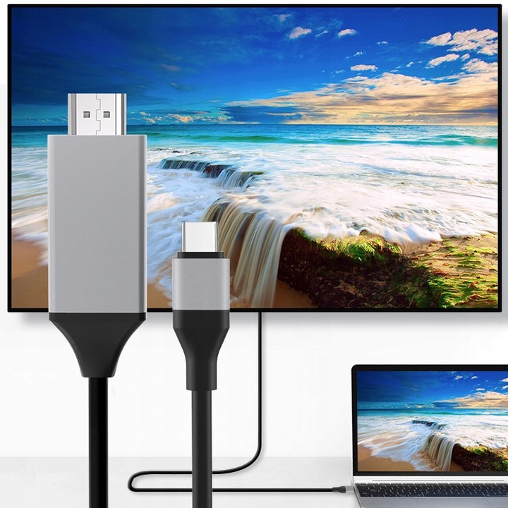 KABEL HDMI USB-C 3.1 TYP C KABEL ADAPTER MHL 2m 4K dla SMARTFONA