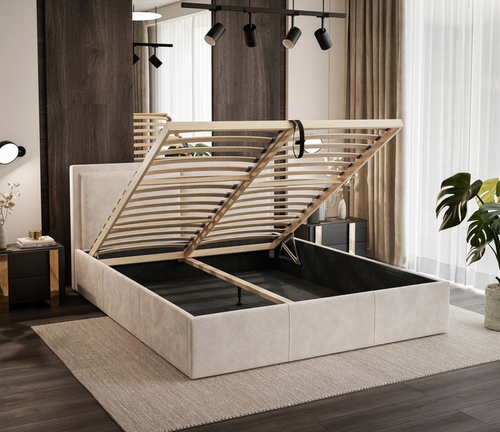 ŁOŻKO SOAVE II Z PODNOSZONYM STELAŻEM I POJEMNIKIEM NA POŚCIEL 180x200