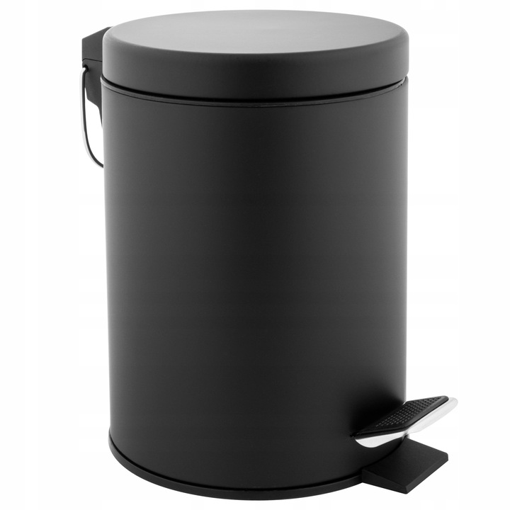 Kosz na śmieci Z PEDAŁEM OTWIERANIA do łazienki toalety WC czarny mat 3l