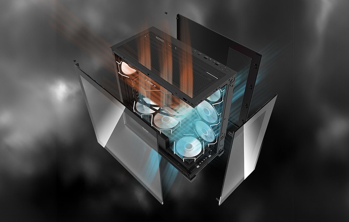 DarkFlash DS900 Obudowa Komputerowa Atx Midi Tower 7 Wentylatorów Argb