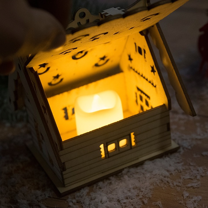 DOMEK LAMPION ŚWIĄTECZNY LED LAMPKA PREZENT DIY