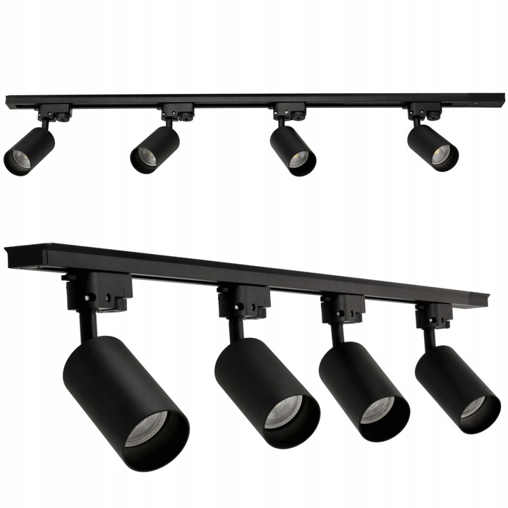 Oświetlenie Szynowe Szyna 1m 4x Reflektor LED GU10 Zestaw