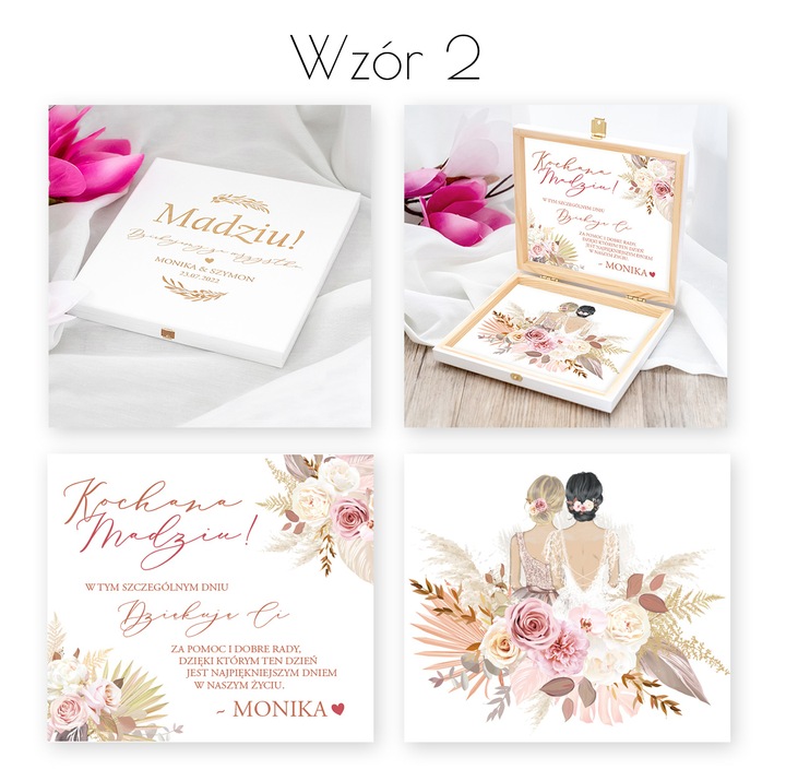 PODZIĘKOWANIA DLA ŚWIADKÓW W PUDEŁKU GRAWEROWANY PREZENT DLA ŚWIADKOWEJ