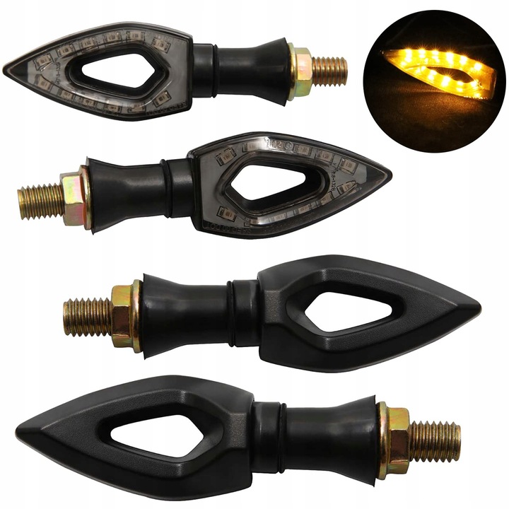 Kierunkowskazy kierunki MOTOCYKLOWE STRZAŁKI 12 LED 4 szt KOMPLET MIGACZE