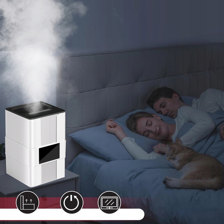 Nawilżacz powietrza AUTOMATYCZNY AROMATERAPIA 5w1 LCD +3 OLEJKI FILTR PILOT