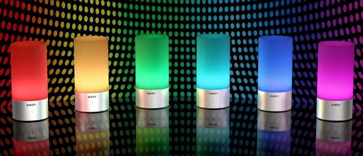 AUKEY LT-T6 Rose Gold LAMPKA NOCNA STOŁOWA RGB LED DOTYKOWA