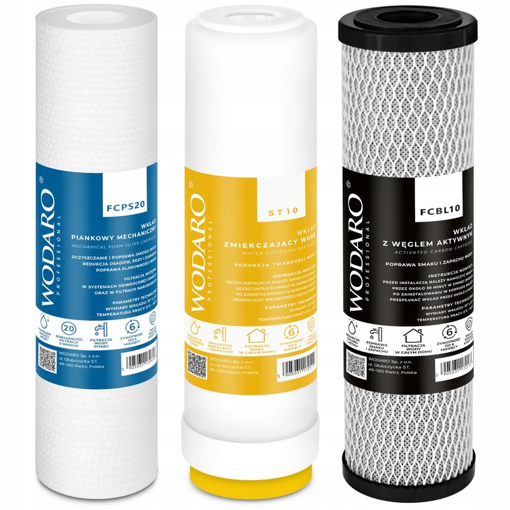 Zestaw Wkładów do Filtra Wody na Cały Dom 3-stopniowy Zmiękczacz