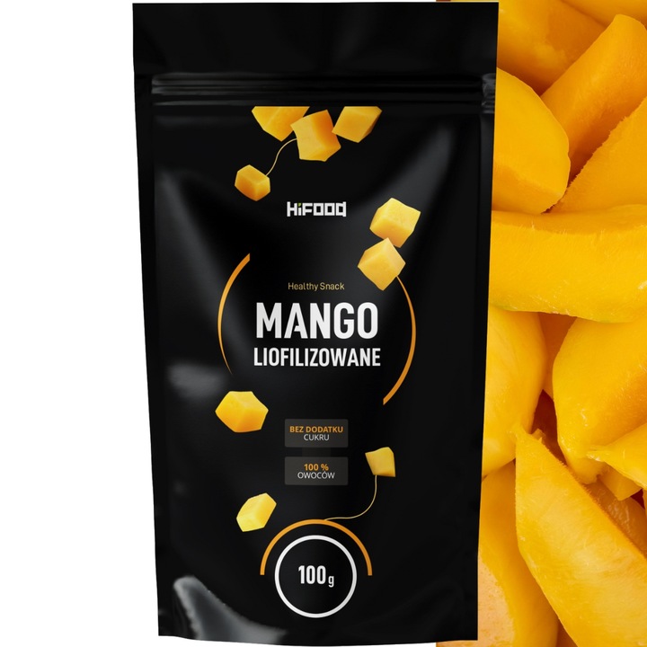 Mango Liofilizowane 100g PLASTRY, suszone mrozem PREMIUM HiFOOD