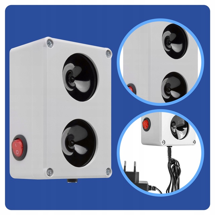 ODSTRASZACZ KUN MYSZY SZCZURÓW GRYZONI PODWÓJNY DO DOMU I OGRODU 2000