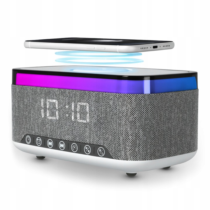 Radio Kuchenne Przenośne Bluetooth Ładowarka Indukcyjna QI Boombox AUX