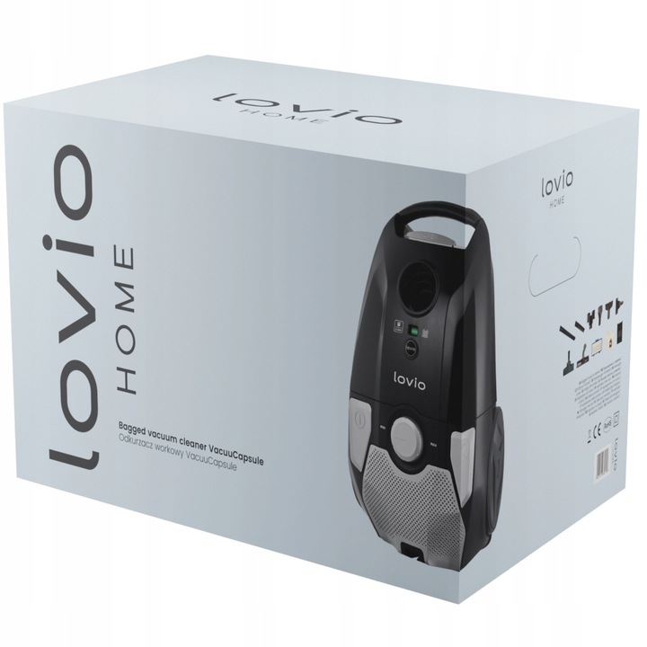 Odkurzacz workowy HEPA TURBOSZCZOTKA CICHY MOCNY 14w1 +3 WORKI 900W LOVIO