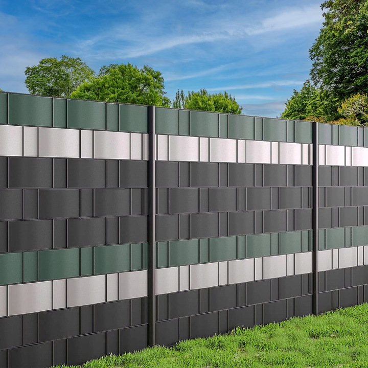 TAŚMA OGRODZENIOWA NA PŁOT OGRODZENIE OSŁONA PANEL 19cmx35m 24 KLIPSY