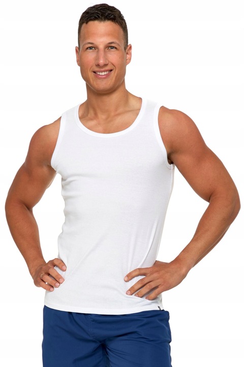 Gładkie PODKOSZULKI MĘSKIE 2 szt. Zestaw Podkoszulek Na Ramiączkach