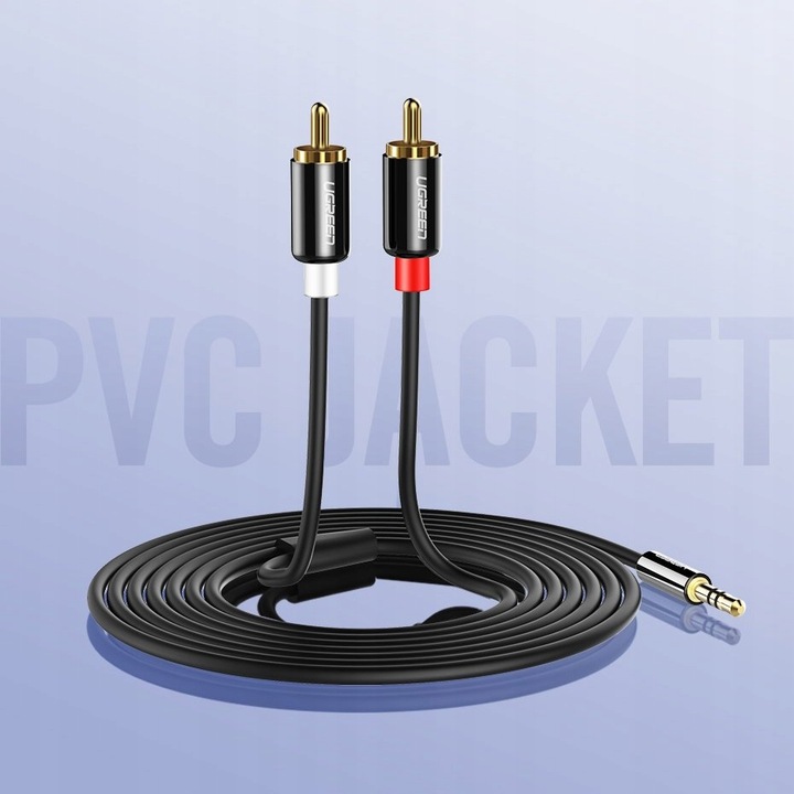 UGREEN KABEL PRZEWÓD AUDIO 3,5MM MINI JACK-2RCA 2M