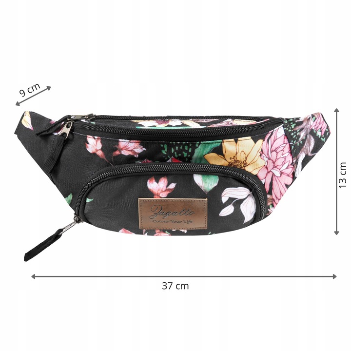 Kolorowa nerka damska saszetka duża sportowa biodrówka w kwiaty ZAGATTO